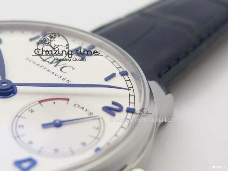 MIROTIME 0412 EasyCare Portuguese Real PR IW500705 ZF 1:1 Best Edition On Blue Leather Strap A52010 V 7310